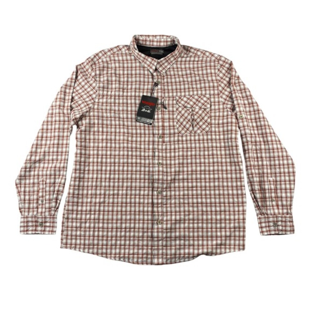 Wrangler Outdoor Mens Tall XLT Plaid Lightweight‎ Breathable Button Down Shirt